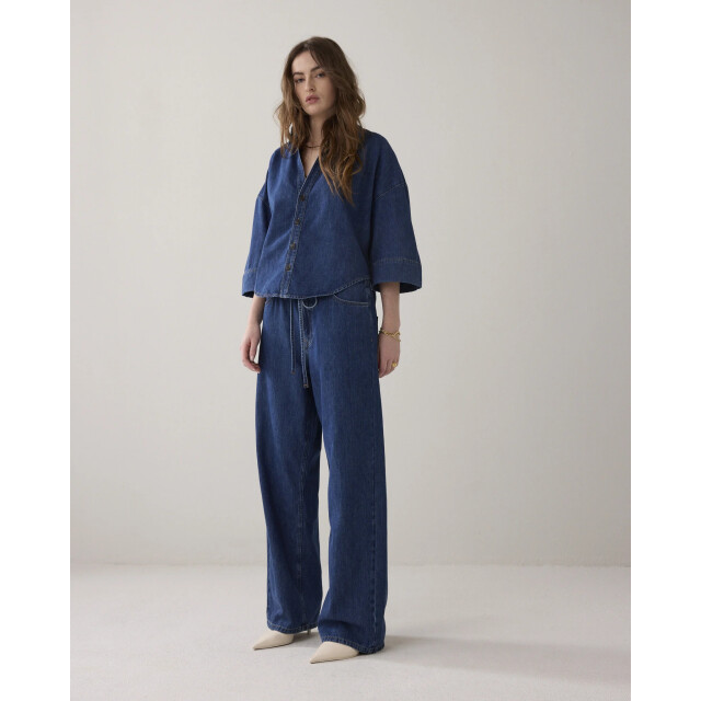 Summum 2s3346-5184 453 blouse denim kimono light cotton twill denim 2s3346-5184 453 large