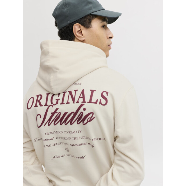 Jack & Jones Jornorrebro typo back sweat hood sn ecru 5209.03.0009 large