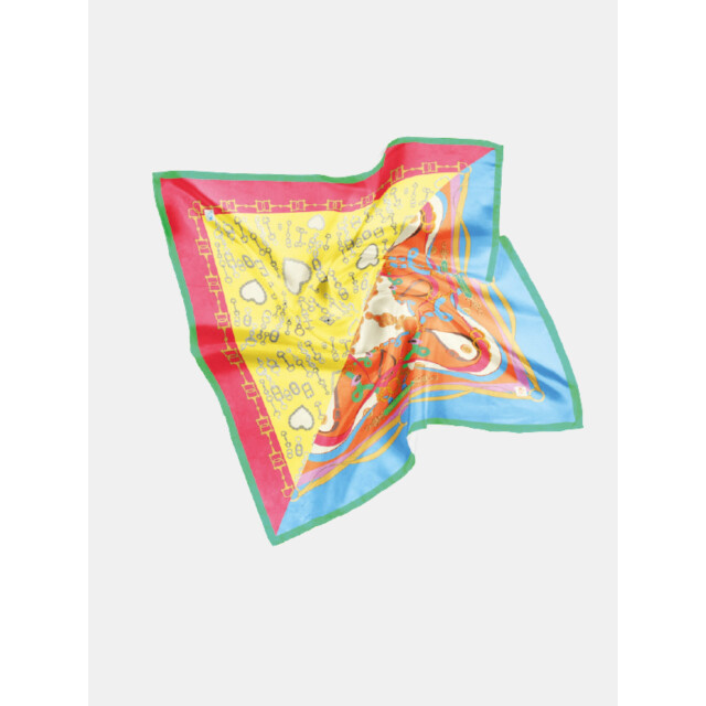 Mucho Gusto ® scarf burano colorful patchwork print MUCHO GUSTO® Sjaal Burano Small Kleurrijk Ketting Patchwork large