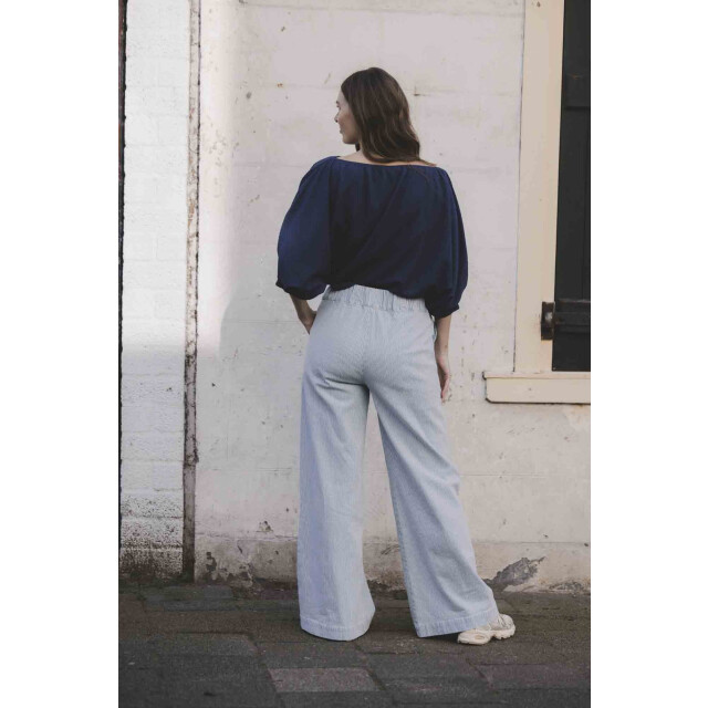 Looxs Revolution Lxs striped denim wide leg bleach blue voor dames in de kleur 2511-9601-914 large