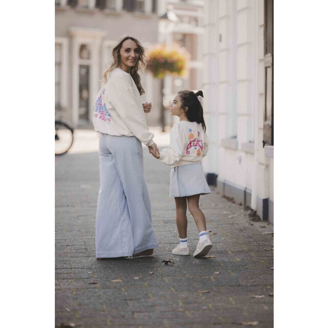 Looxs Revolution Lxs striped denim wide leg bleach blue voor dames in de kleur 2511-9601-914 large