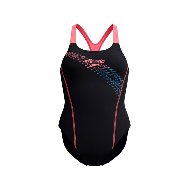 Speedo eco medley logo medalist 1p bla/ora wedstrijd badpak dames - 069854_995-36 large