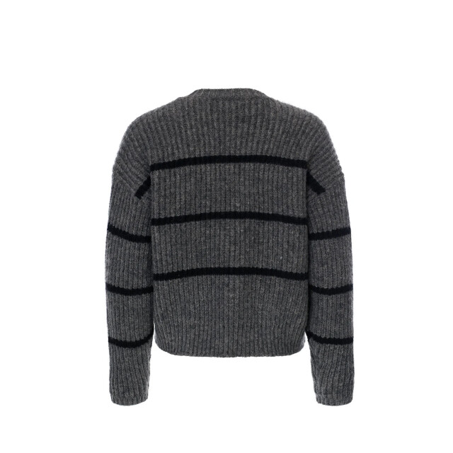 Looxs Revolution Lxs gebreide trui grey black stripe voor dames in de kleur 2432-9341-720 large