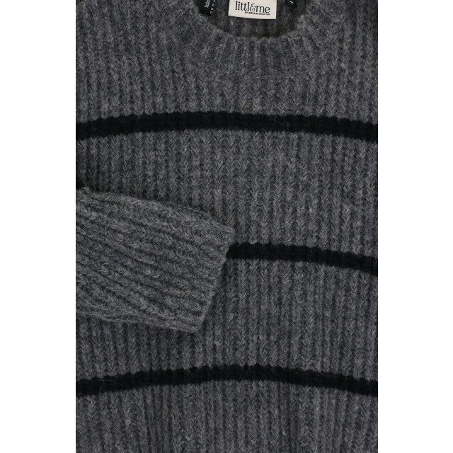 Looxs Revolution Lxs gebreide trui grey black stripe voor dames in de kleur 2432-9341-720 large