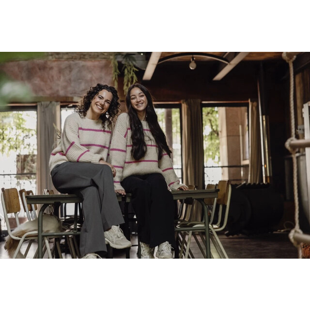 Looxs Revolution Lxs gebreide trui pink stripe voor dames in de kleur 2432-9341-936 large