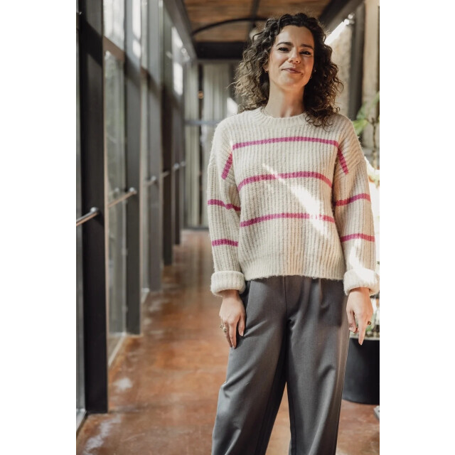 Looxs Revolution Lxs gebreide trui pink stripe voor dames in de kleur 2432-9341-936 large