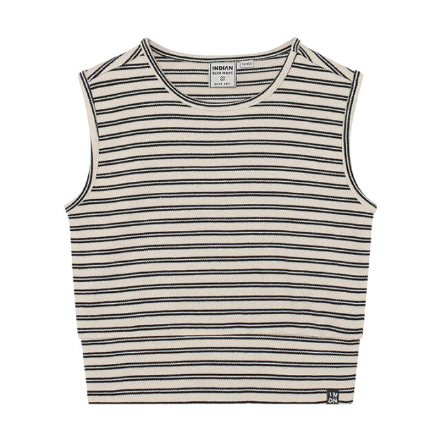 Indian Blue 970725 cropped stripe top  970725 Cropped Stripe Top  large