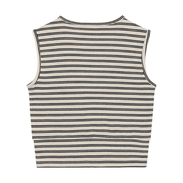 Indian Blue 970725 cropped stripe top  970725 Cropped Stripe Top  large