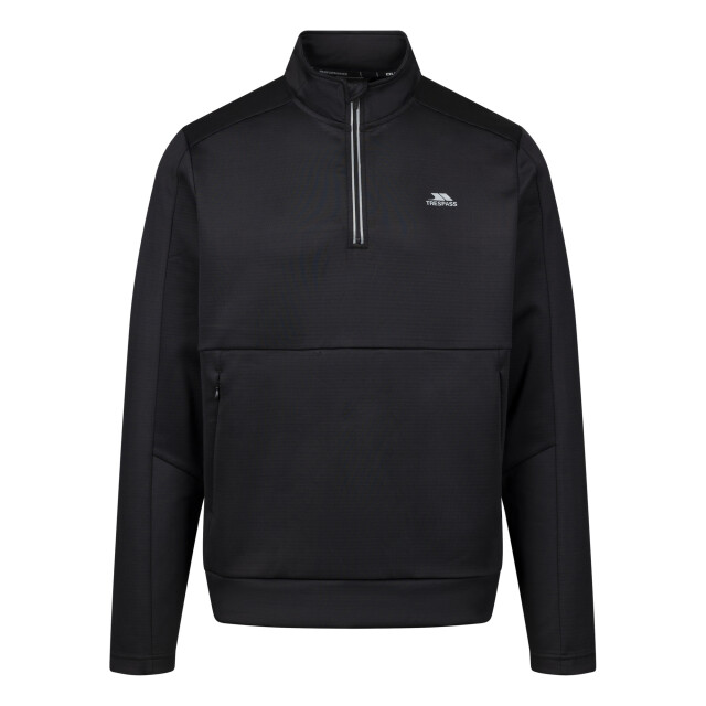 Trespass Heren jay quarter zip top met lange mouwen UTTP7160_black large