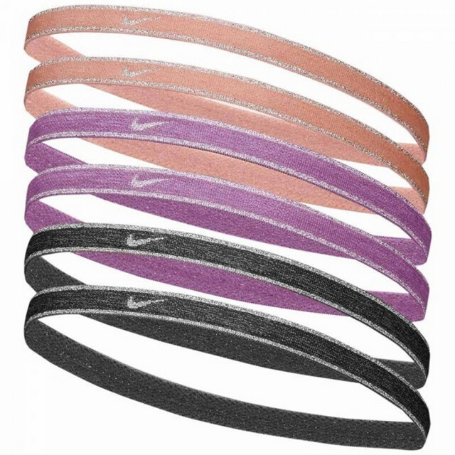 Nike Swoosh metallic sport hoofdband (set van 6) UTPP727_peachpinkblack large