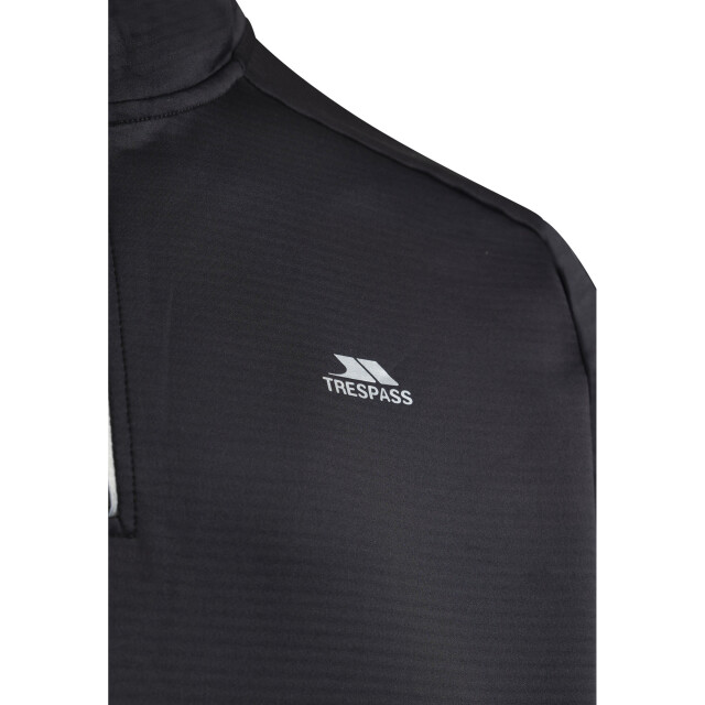 Trespass Heren jay quarter zip top met lange mouwen UTTP7160_black large
