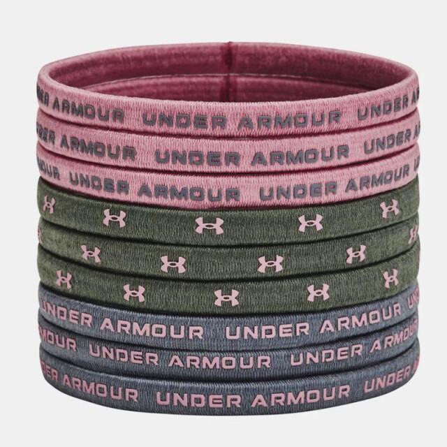 Under Armour Elastische haarband (set van 9) UTPP3538_pinkdarkgreengrey large