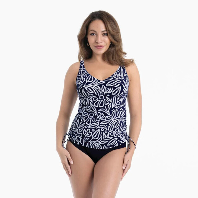 Anita Flower dots tankini top 8474-1 345 marine-wit  large