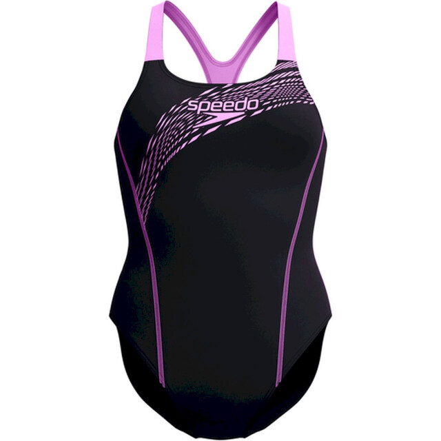 Speedo eco medley logo medalist 1p bla/pur wedstrijd badpak dames - 068199_739-38 large