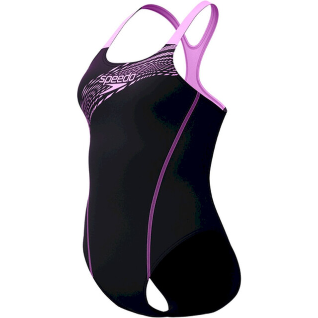 Speedo eco medley logo medalist 1p bla/pur wedstrijd badpak dames - 068199_739-38 large