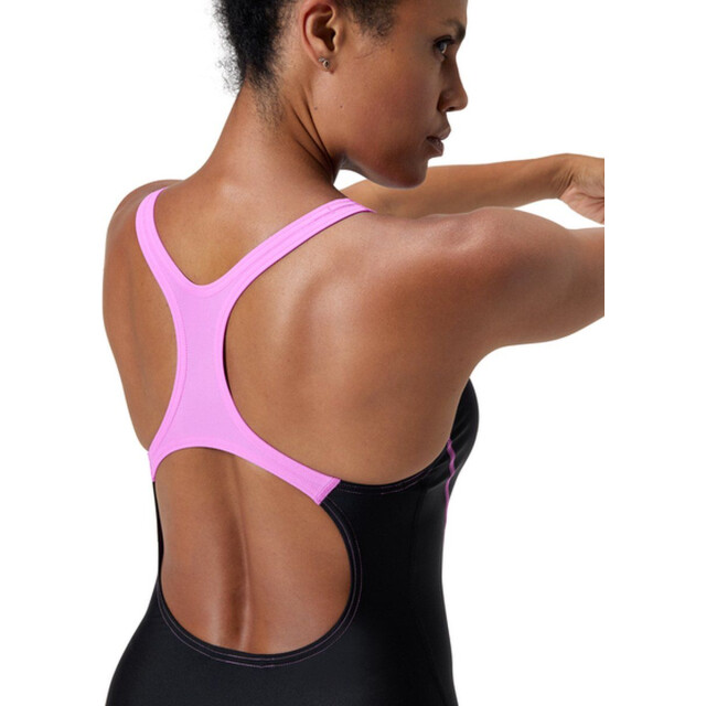 Speedo eco medley logo medalist 1p bla/pur wedstrijd badpak dames - 068199_739-38 large