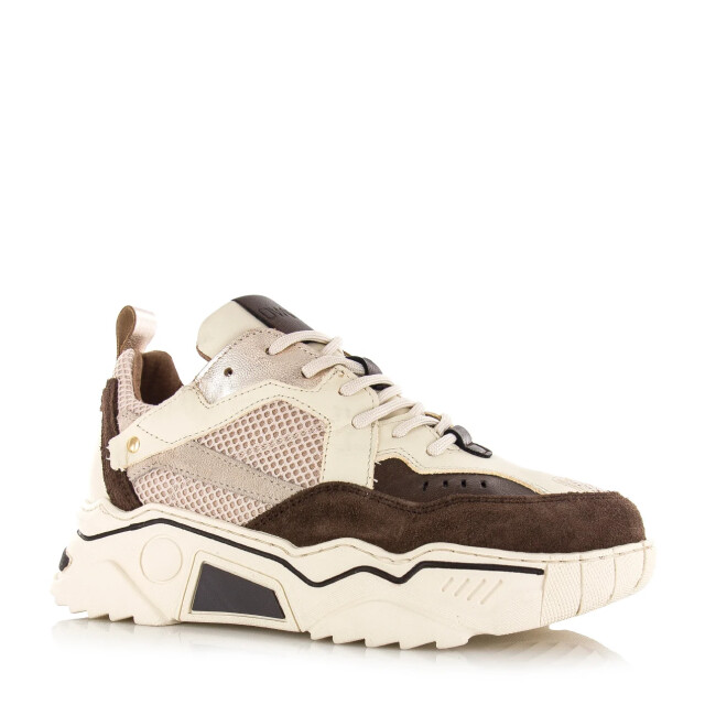 DWRS Label Dwrs pluto off white dark brown lage sneakers dames J5217C-89 1328 large