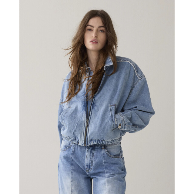 Summum 1s1285-5169 6 bomber denim jacket vintage cotton twill vintagebluedenim 1s1285-5169 426 large