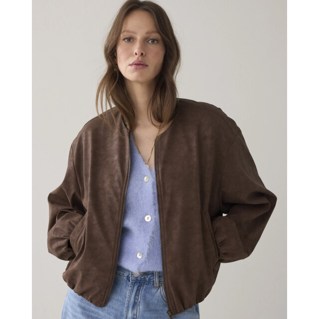 Summum 1s1297-12297 713 jacket suedine leather coffee 1s1297-12297 713 large