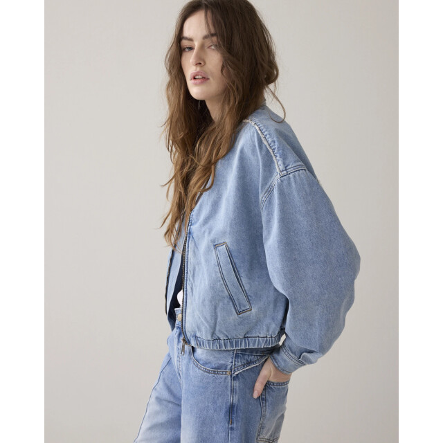 Summum 1s1285-5169 6 bomber denim jacket vintage cotton twill vintagebluedenim 1s1285-5169 426 large