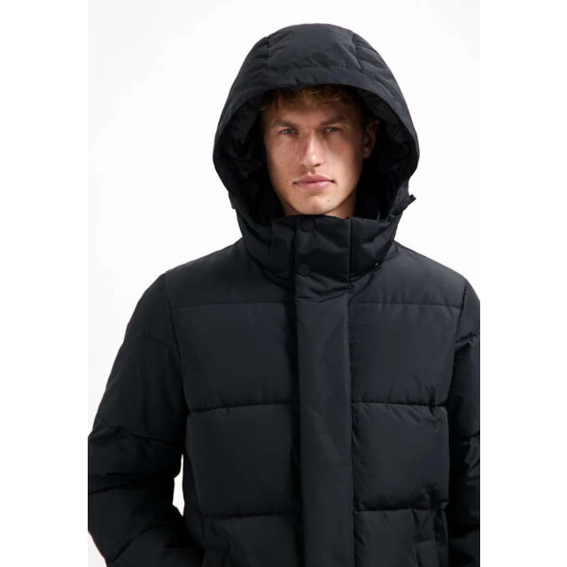 No Excess Jacket long parka hood padded black 29630921-020 large
