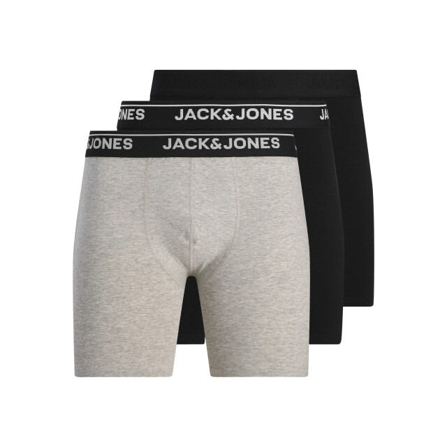Jack & Jones Heren boxershorts lange pijp jachenry boxer briefs 3-pack grijs/zwart 12291793-Black/LGM/Black large