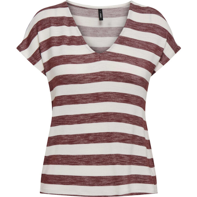 Only Onllira s/s v-neck top jrs noos spiced apple/cloud 15252103-218391003 large