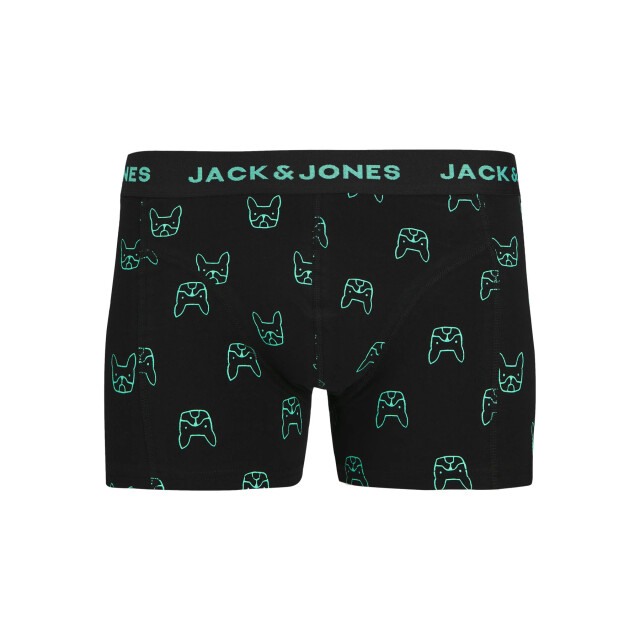 Jack & Jones Jongens boxershorts trunks jacdenim hond print 3-pack groen/donkerblauw 12280196-Dark Navy large