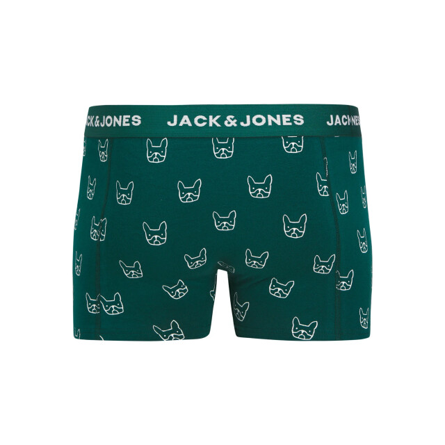 Jack & Jones Jongens boxershorts trunks jacdenim hond print 3-pack groen/donkerblauw 12280196-Dark Navy large