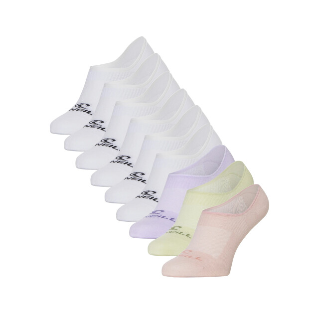 O'Neill Dames footies sokken no show 9-pack wit/blossom thistle reed 201023002+710003 large