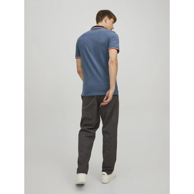 Jack & Jones Heren polo jjepaulos denim blauw rood 2-pack 12191216-Blauw/Rood large