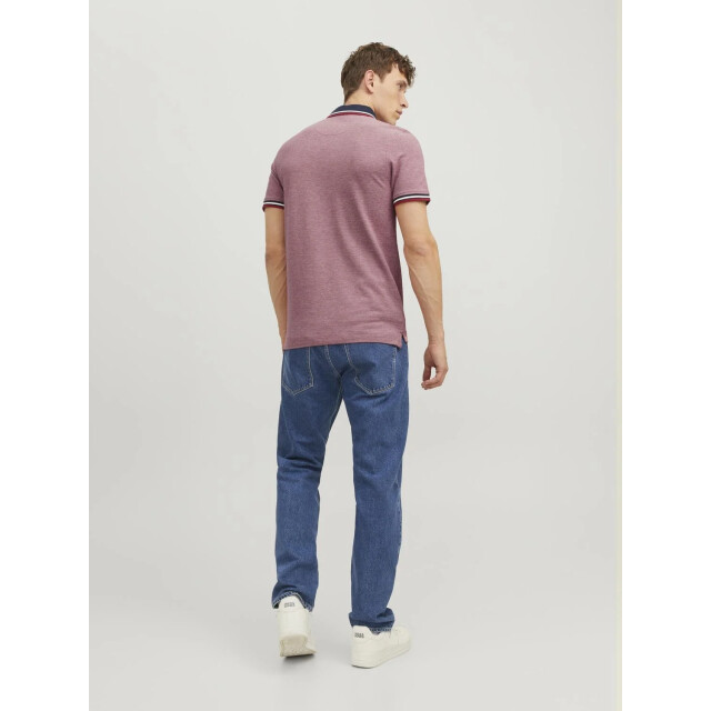 Jack & Jones Heren polo jjepaulos denim blauw rood 2-pack 12191216-Blauw/Rood large
