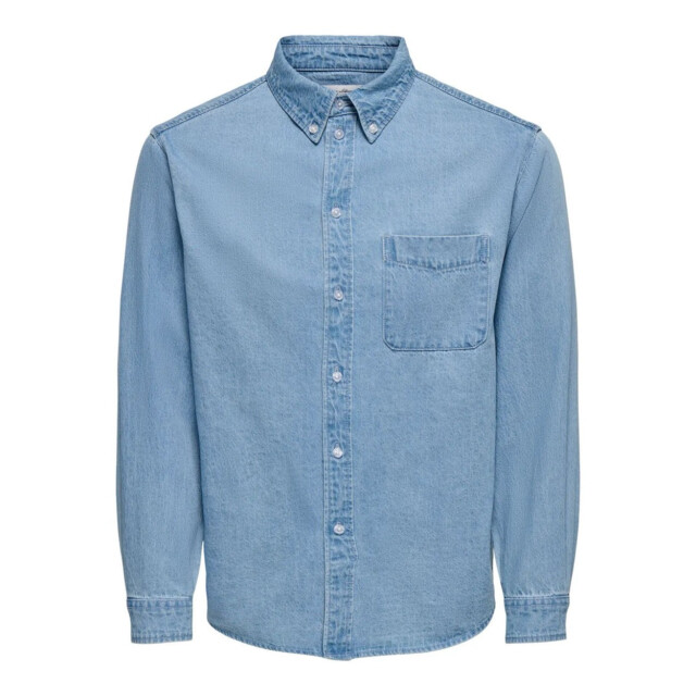 Only & Sons Onsorson regular yfm dnm shirt blue denim 5300.35.0003 large