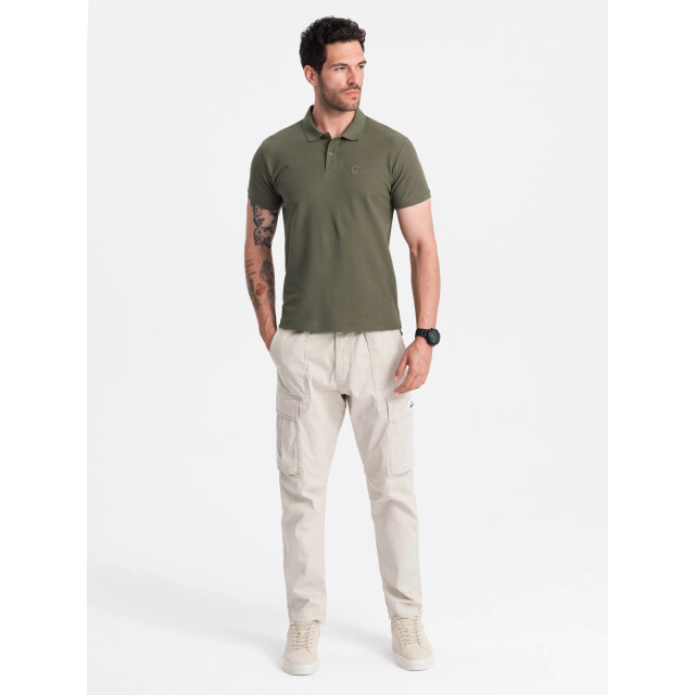 Ombre Italian style poloshirt heren korte mouw donker italianstyle OM-POSB-0100-D-OL-1 large