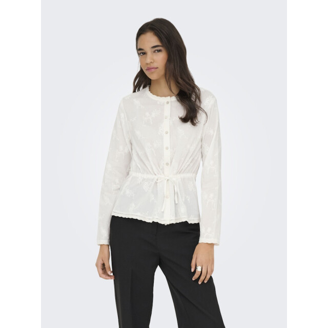 Vero Moda jdymellie l/s emb. string shirt 15370613 cloud dancer 06615.112.0276 large