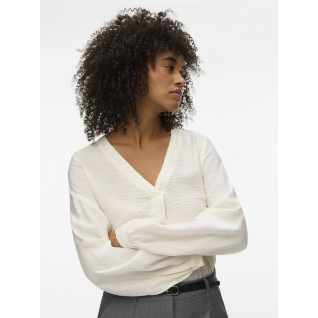 Vero Moda vmurli v-neck ls top wvn ga 10338835 cloud dancer 06615.198.0141 large