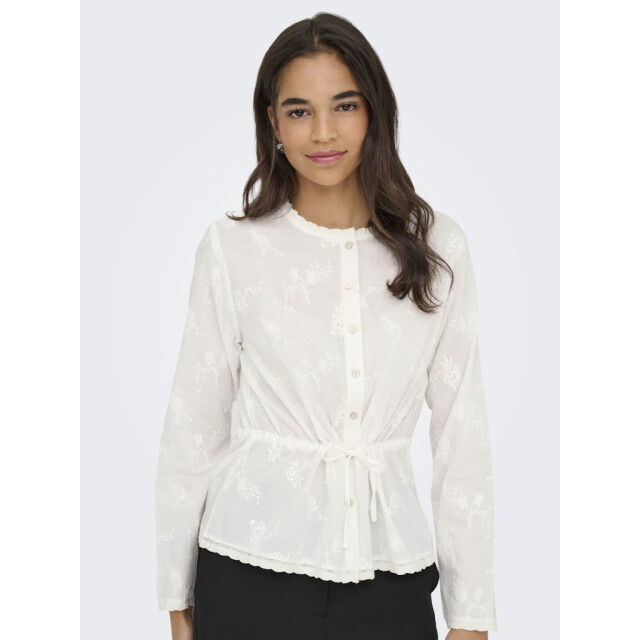 Vero Moda jdymellie l/s emb. string shirt 15370613 cloud dancer 06615.112.0276 large