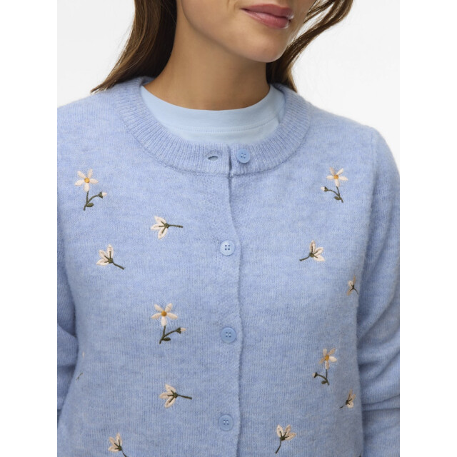 Vero Moda vmfiorella emb ls o-neck short card 10340096 brunnera blue 06741.210.0009 large