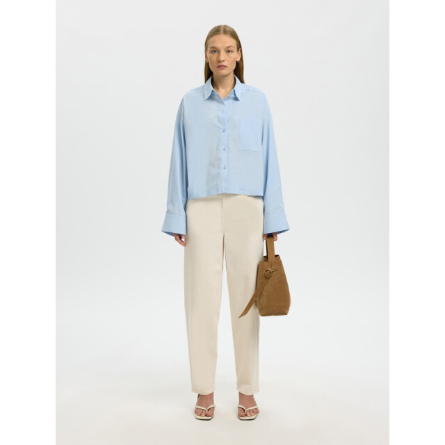 Selected Femme slwastha ls cropped boxy shirt noos 16097269 cashmere 06615.211.0247 large