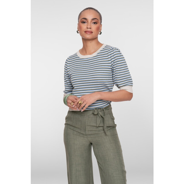 Geisha pull stripe lrx 64066-14 711 lurex olive blue 06712.185.0021 large