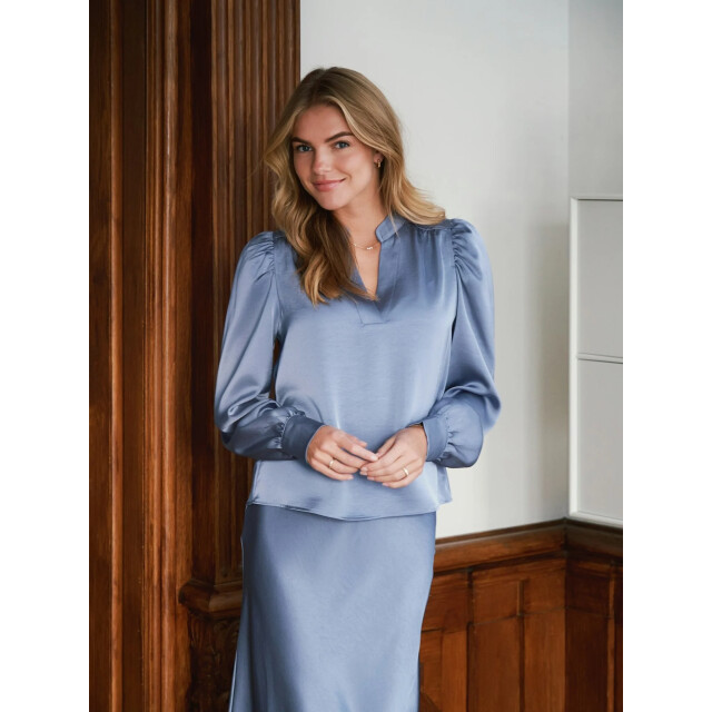 Neo Noir rosslynn heavy sateen blouse 163769 407 smoke 06615.211.0251 large