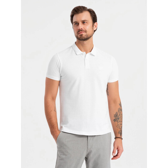 Ombre Italian style heren poloshirts wit bordeaux 3 stuks OM-0133-1-1 large