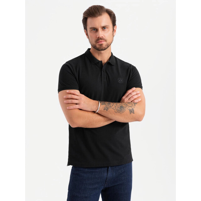 Ombre Italian style heren poloshirts zwart wit 3 stuks OM-0133 large