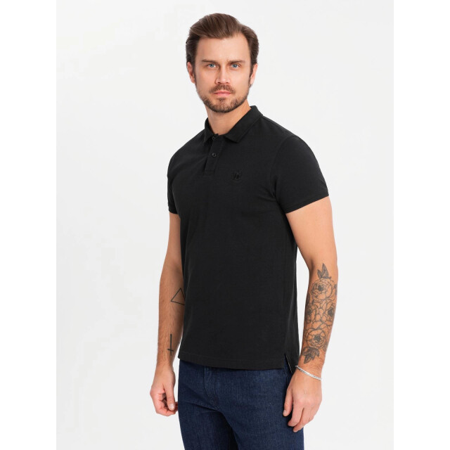 Ombre Italian style heren poloshirts zwart wit 3 stuks OM-0133-1 large