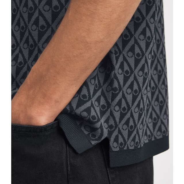 Moose Knuckles Apex knit polo mono grey 161503362 large