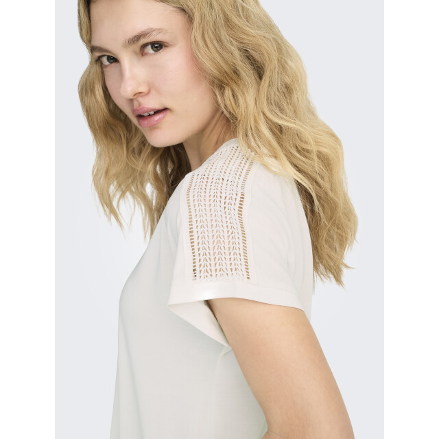 Only Onlfree life s/s v-neck lace top jr 15369294 large