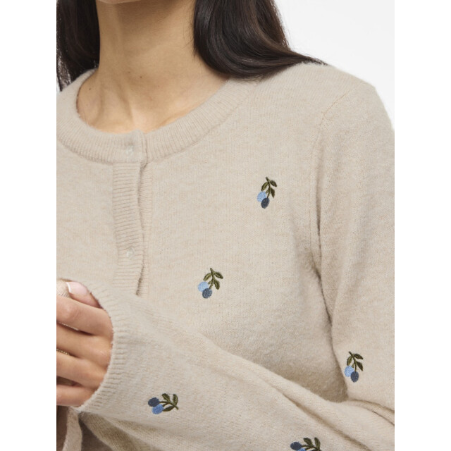 Vila Visebora ls ebmroidery cardigan beige 4249.05.0062 large