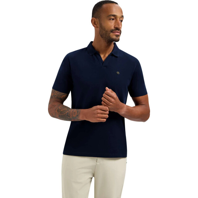 No Excess Polo short sleeve v-collar basic night 31380202SN-078 large