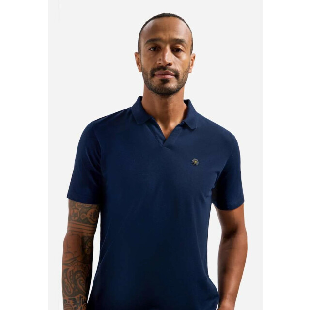 No Excess Polo short sleeve v-collar basic night 31380202SN-078 large