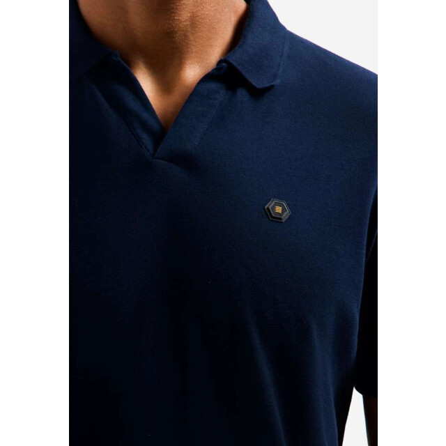 No Excess Polo short sleeve v-collar basic night 31380202SN-078 large